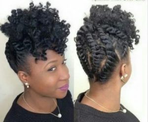 Pineapple Updo with Bangs